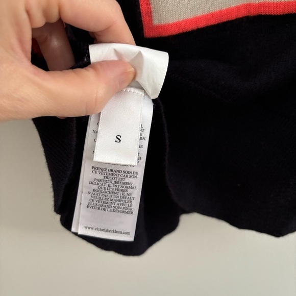 Victoria Victoria Beckham Navy Wool Logo Sweater Size S - Picture 8 of 9